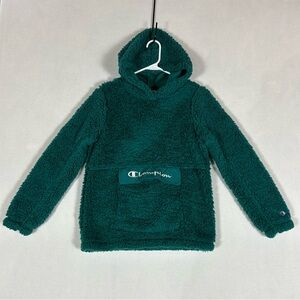 Champion Teal Teddy Bear Sherpa Hoodie Women’s Small S Blue Kangaroo Pocket